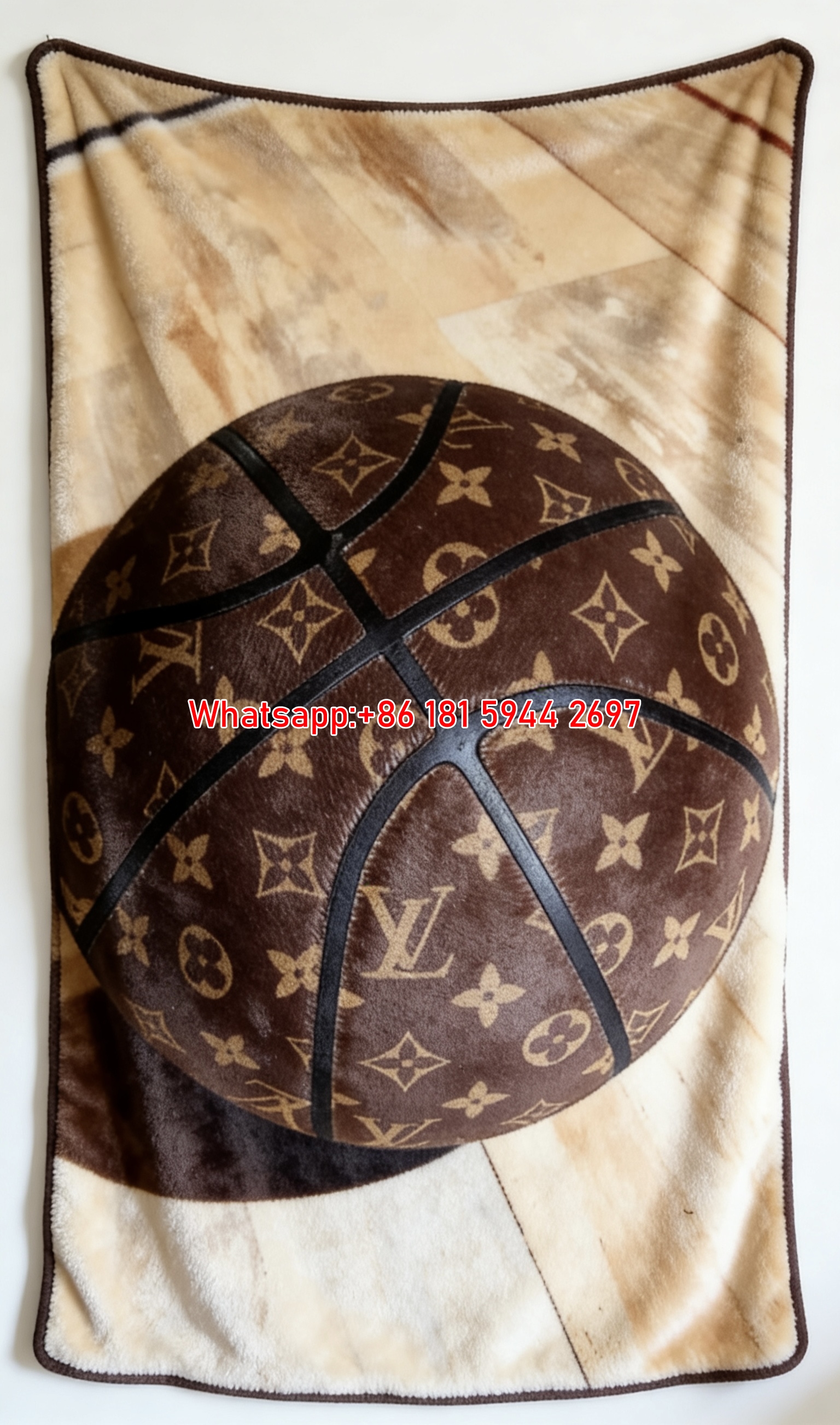 LV Monogram Basketball Design Blanket Iconic LV Luxury Basketball Throw 010